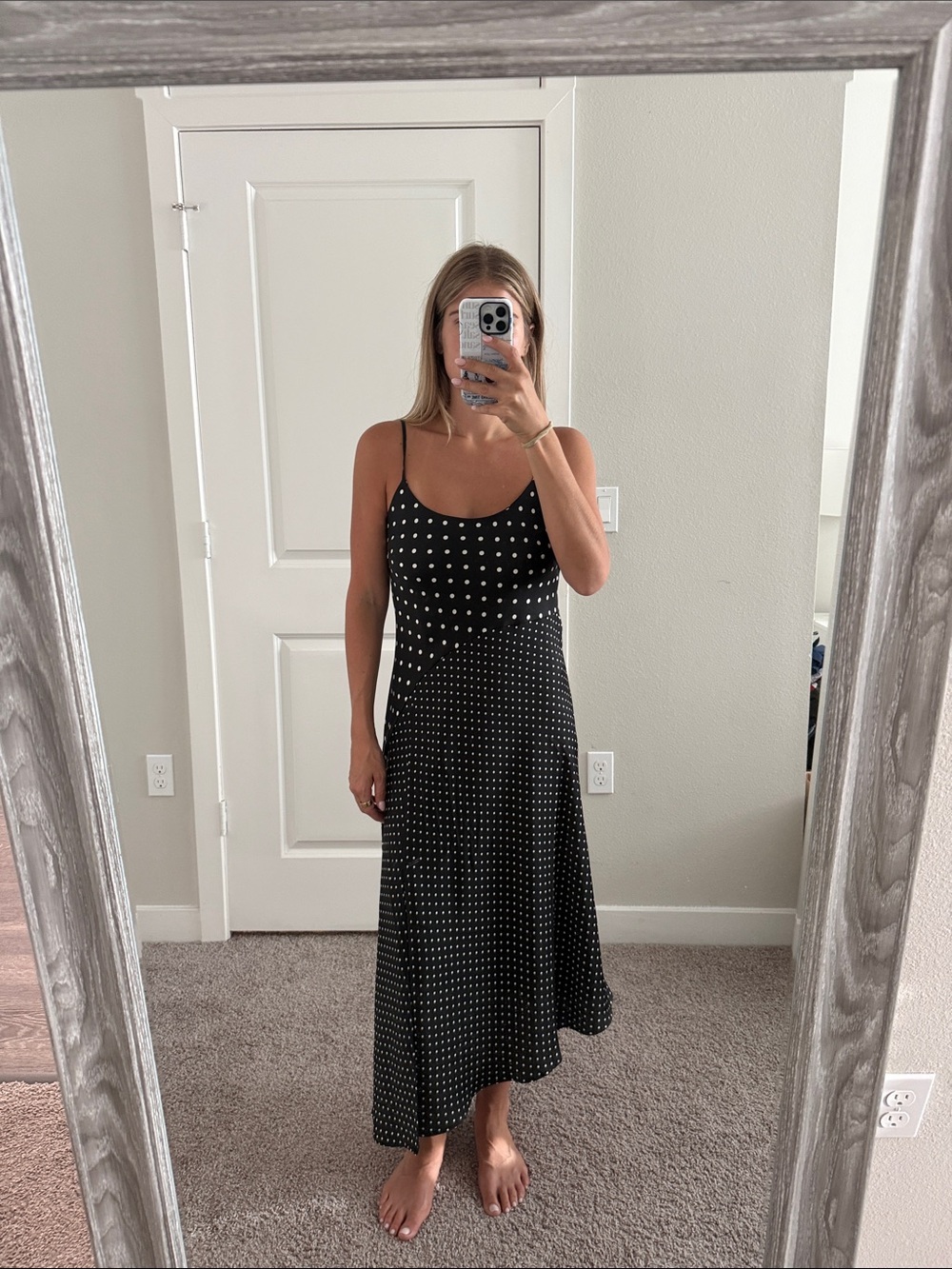 Black and white polka dot dress